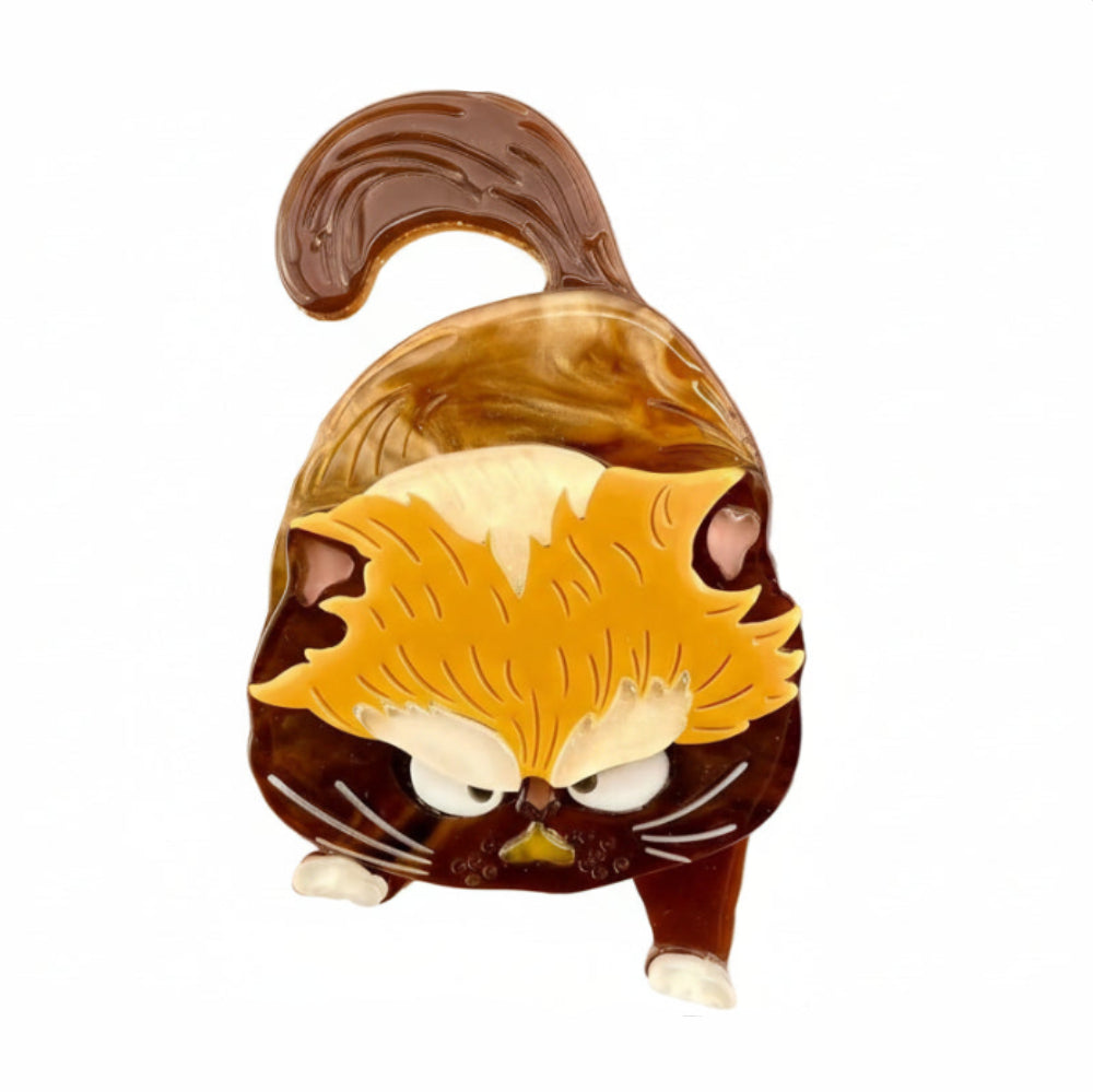 Broche de acrílico de Kitty Enojada Cruzada