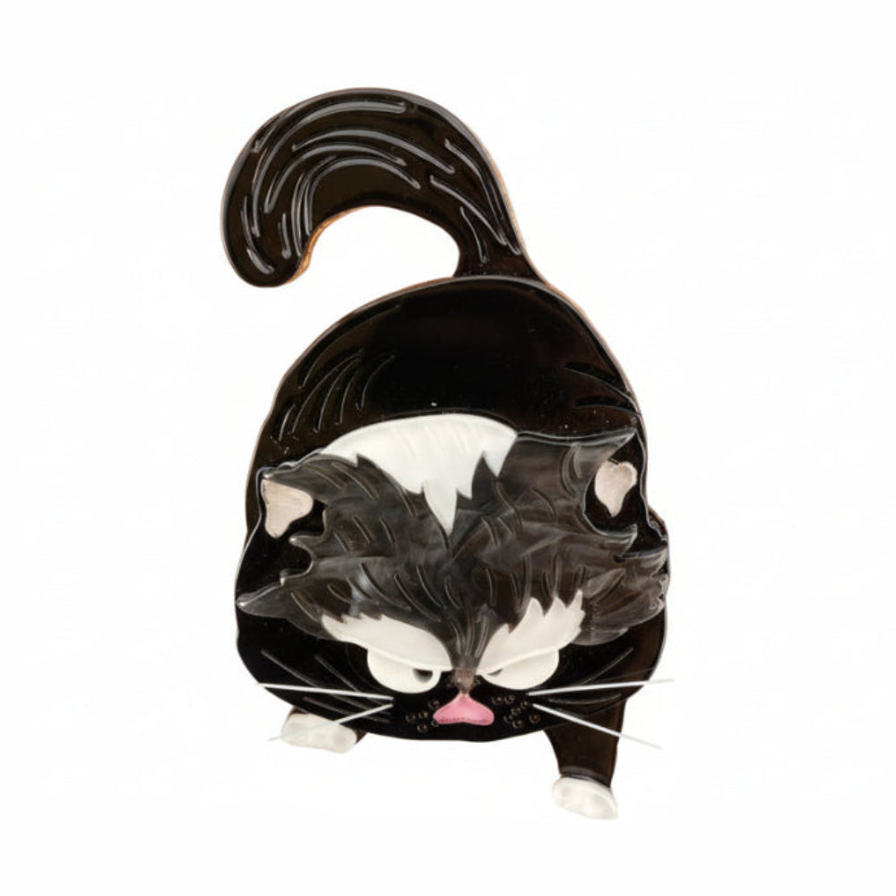 Broche de acrílico de Kitty Enojada Cruzada