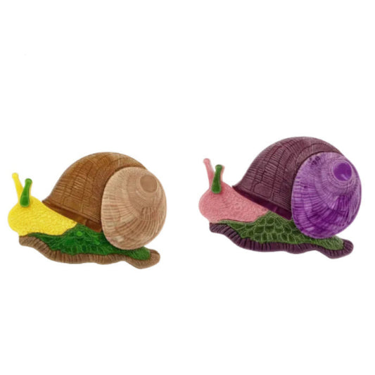 Slow Snail Acrylic Brooch
